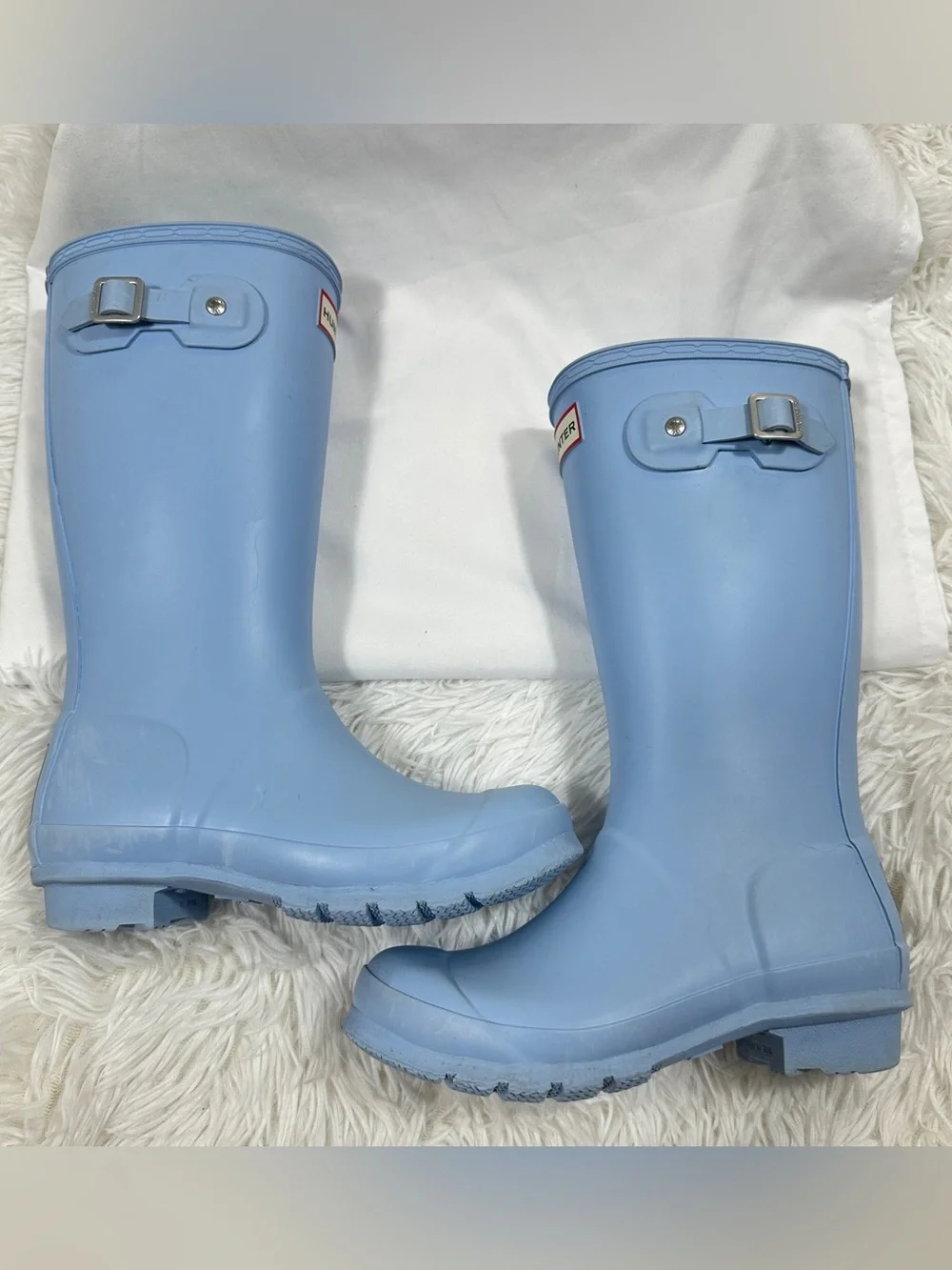 Hunter Original Kids Rain Boots Blue Tall Wellington Waterproof Girls US 2 EU 33